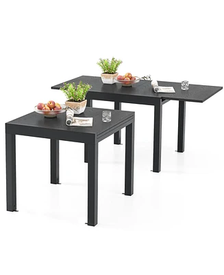 31.5 inches-63 inches Adjustable Patio Expandable Dining Table for 4-6 Person
