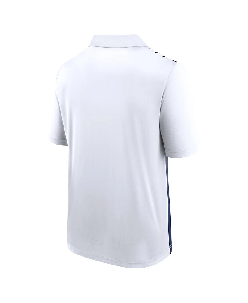 Logo Athletic Men's White/Navy Chicago Bears Sandlot Game Polo Shirt