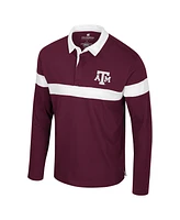 Colosseum Men's Maroon Texas A&M Aggies Too Cool for School Long Sleeve Polo Shirt