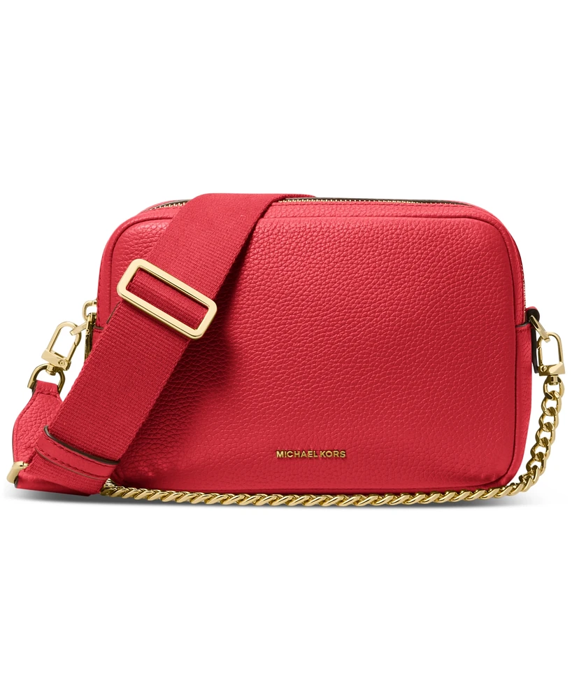 Michael Kors Bryant Medium Leather Double Zip Chain Camera Crossbody