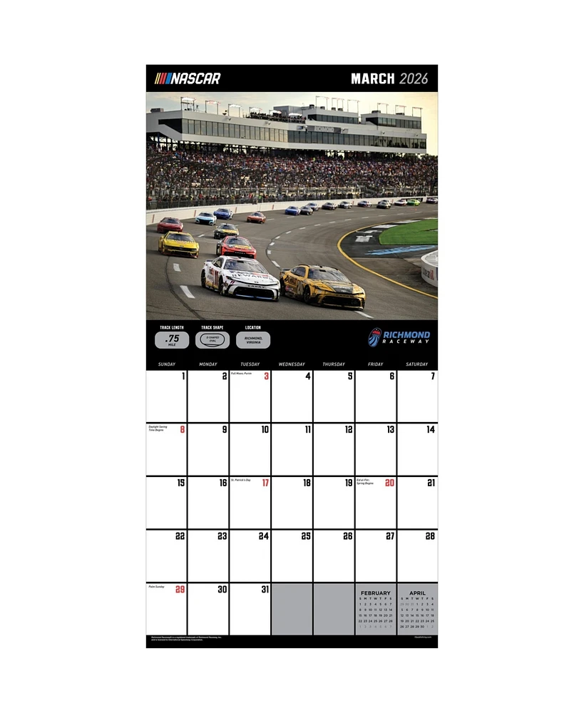 2026 Nascar Tracks Wall Calendar