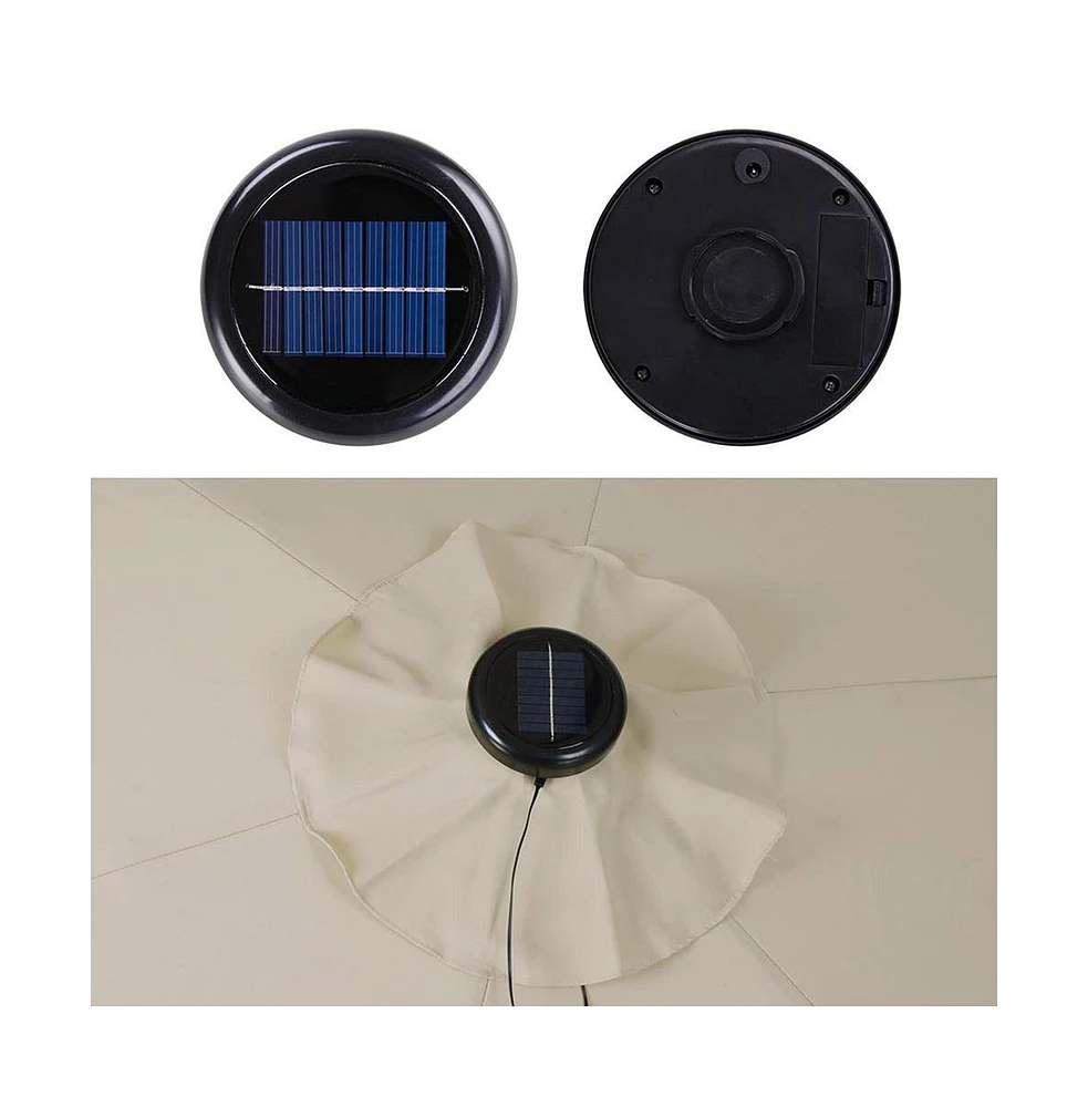 30 Led Solar String Light Cool White Fit for 6-Rib 8ft 9ft Outdoor Patio Wooden Umbrella
