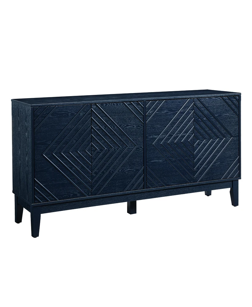 Blue Farmhouse Buffet Cabinet - 60.5" Sideboard