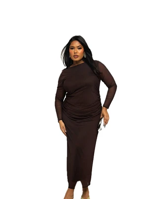 Fashion-szn Curve Women's Mesh Midaxi Dress