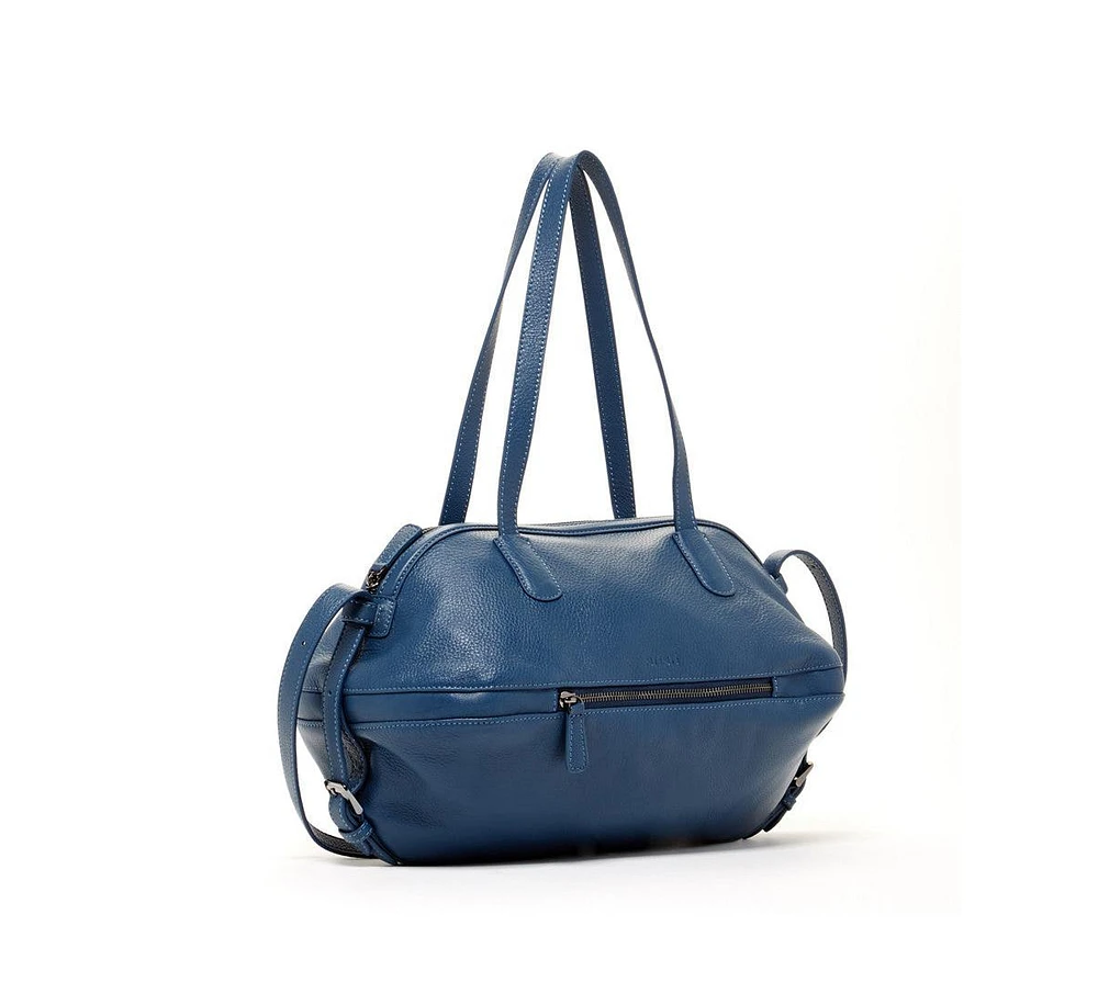 Susu Leather Satchel Bag Blue Shoulder Purse Women's Handbag