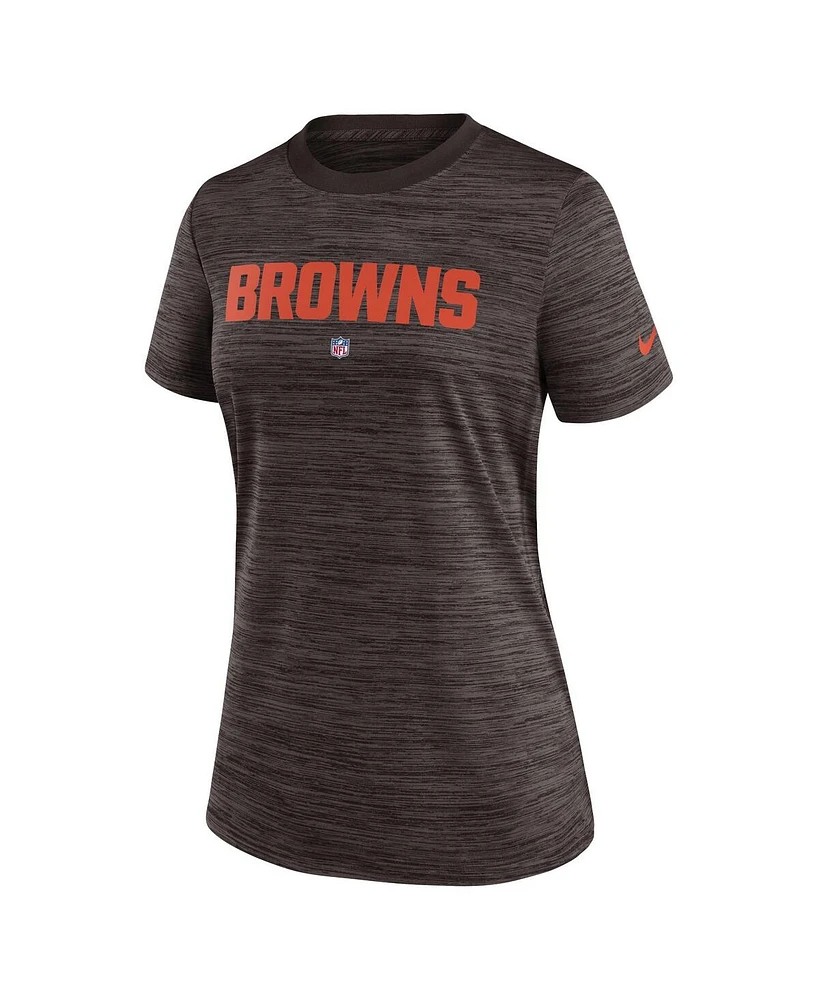 Nike Women's Brown Cleveland Browns Sideline Velocity Performance T-Shirt