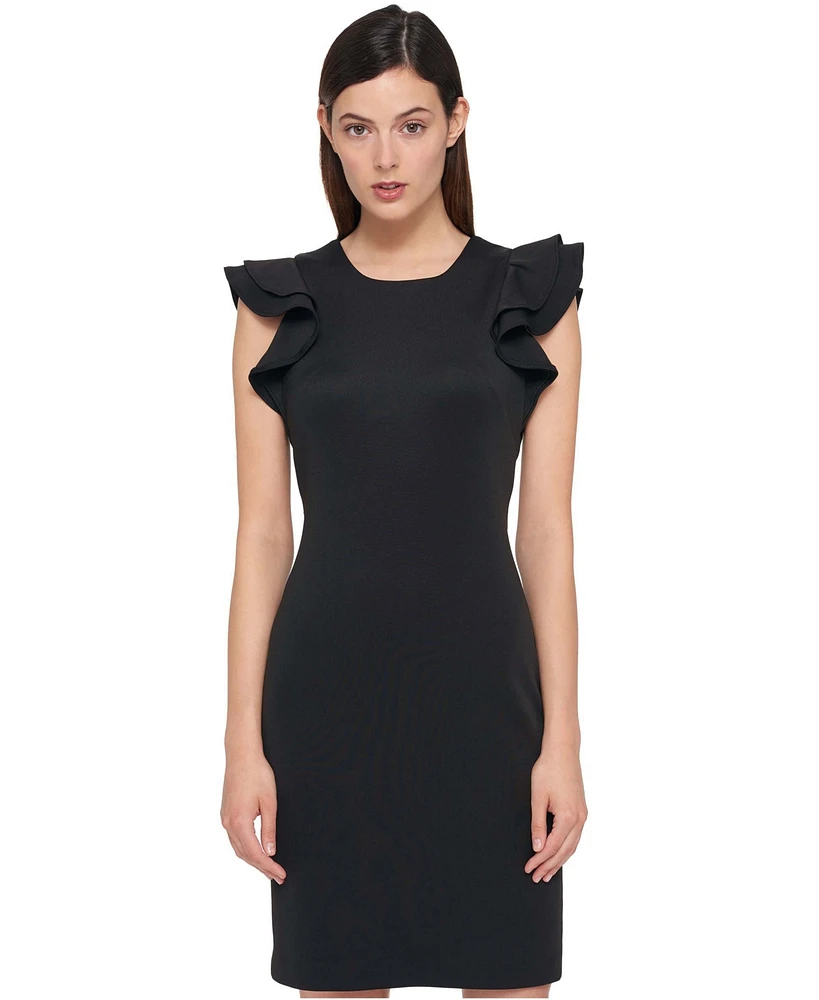 Tommy Hilfiger Women's Ruffle-Sleeve Sheath Dress