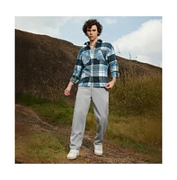 Campus Sutra Men's Cloud Grey Tailored Linen-Blend Trousers