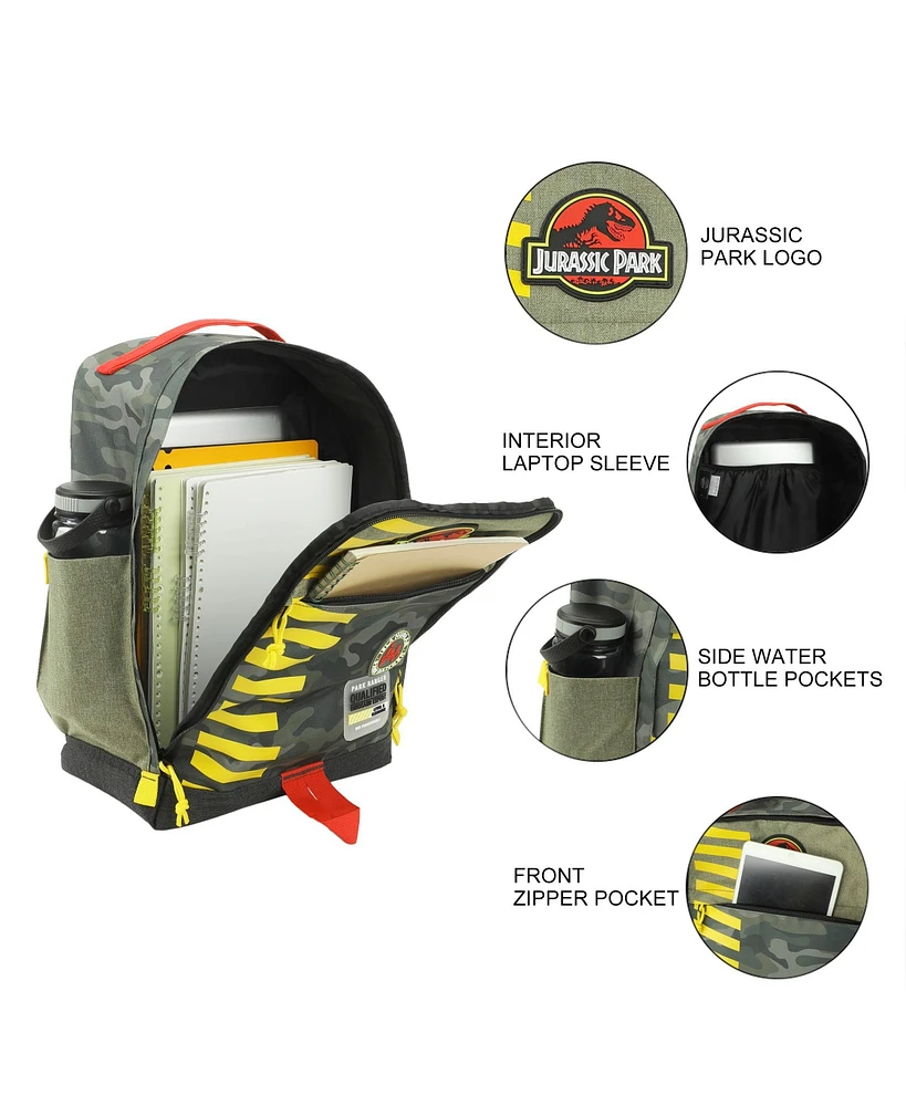 Jurassic Park Logo 16” Tan & Camo Backpack