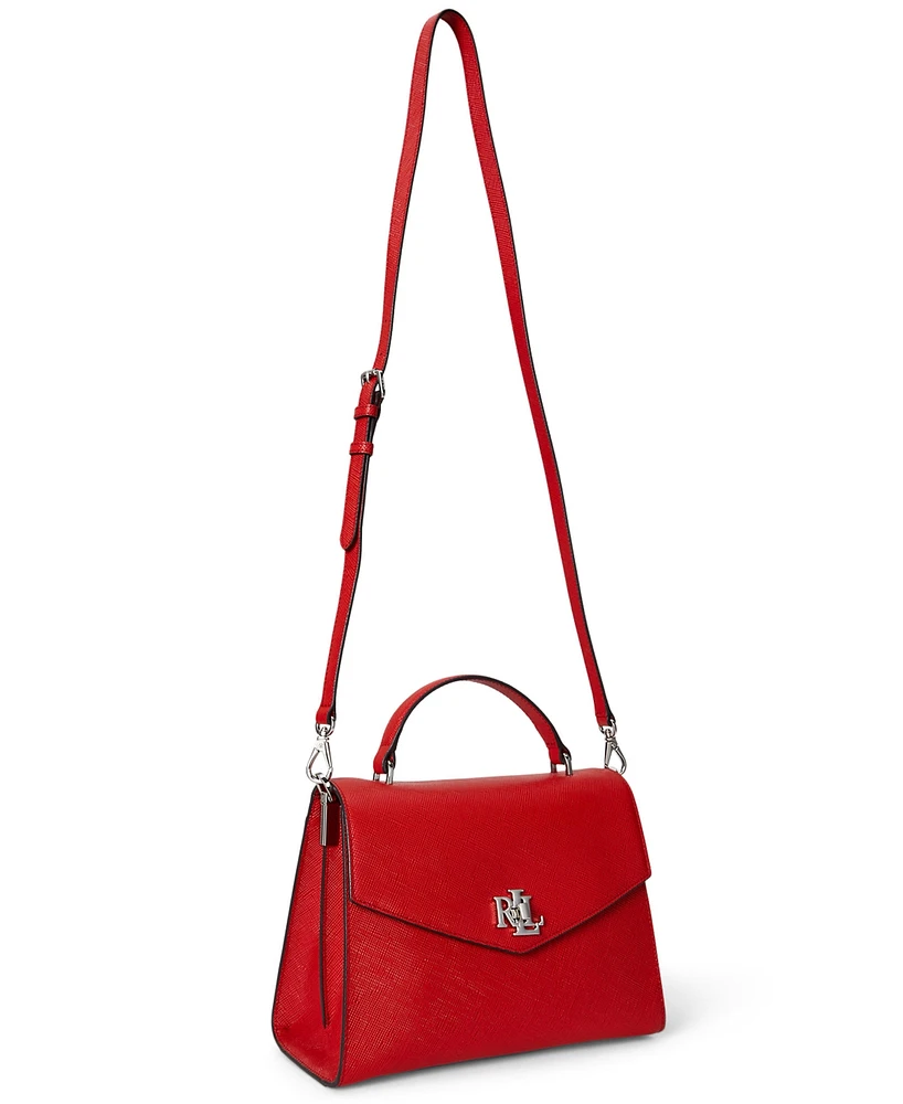 Lauren Ralph Textured Leather Large Farrah Satchel