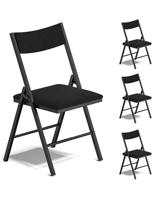 4-Pack Padded Folding Chair Set with Cushioned Seat & Backrest for Home, Office, Dining, or Events