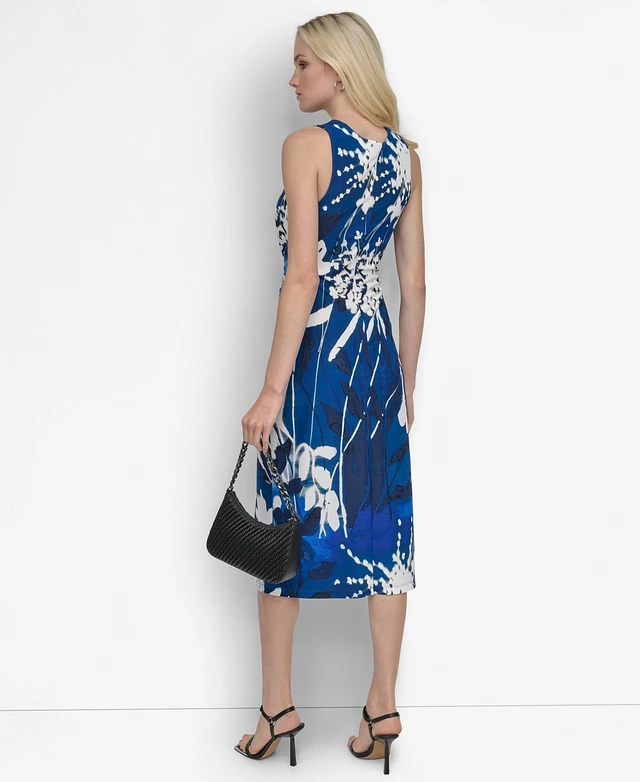 Dkny Women's Floral-Print Twisted-Waist Midi Dress | MainPlace Mall