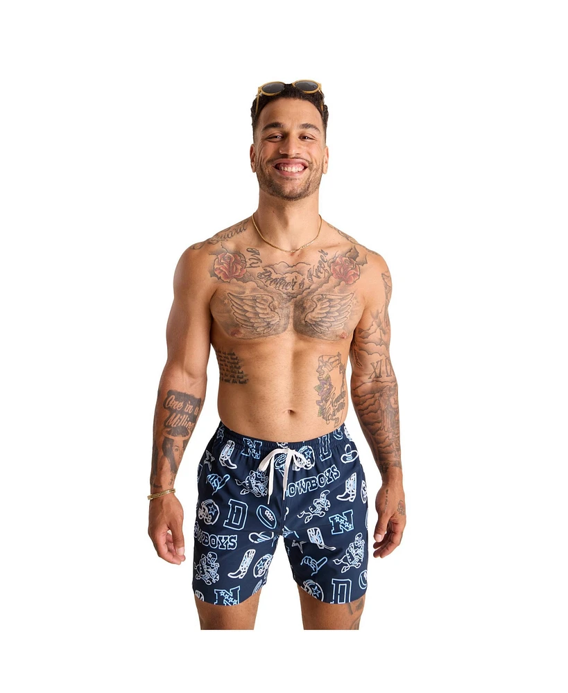 Chubbies Men's 5.5" Navy Dallas Cowboys The Neon Lined Classic Swim Trunks