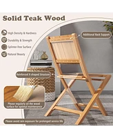 2 Pieces Folding Patio Chairs with Inclined Backrest