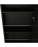 Depot E-shop Charlotte Xl Shoe Rack, Five Interior Shelves, Mirror, Single Door Cabinet