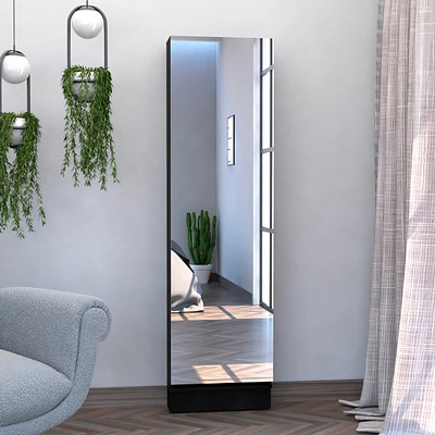 Depot E-shop Charlotte Xl Shoe Rack, Five Interior Shelves, Mirror, Single Door Cabinet