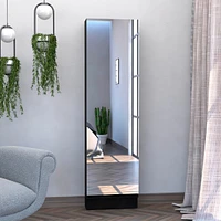 Depot E-shop Charlotte Xl Shoe Rack, Five Interior Shelves, Mirror, Single Door Cabinet