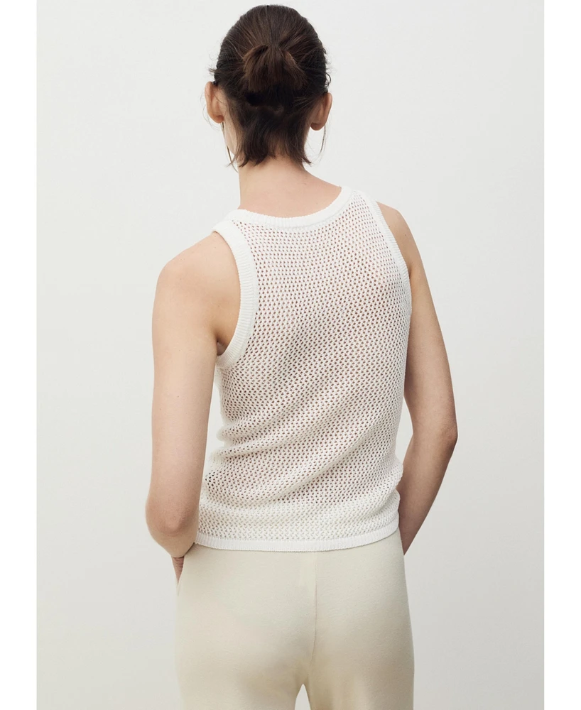 Mango Women's Cotton Crochet Top