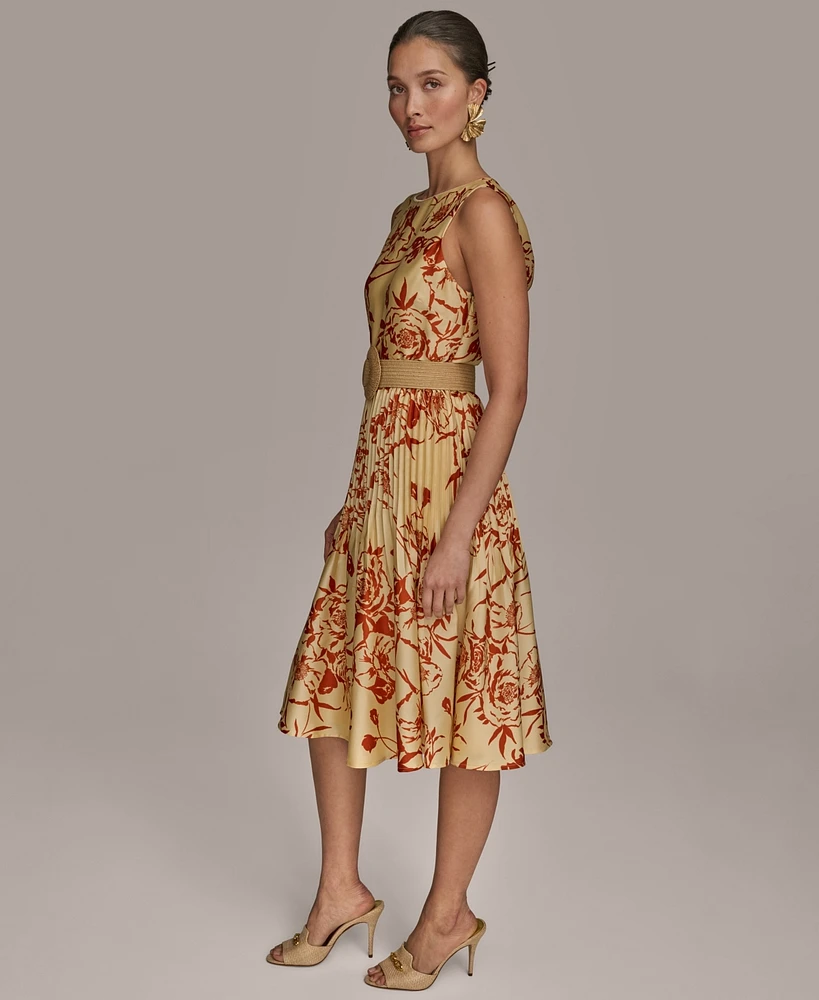 Donna Karan New York Women's Belted A-Line Dress