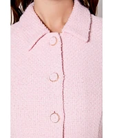 endless rose Women's Collared tweed Mini Dress