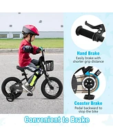 Kids Bike with Basket and Training Wheels for Children Aged 3-5 Years Old