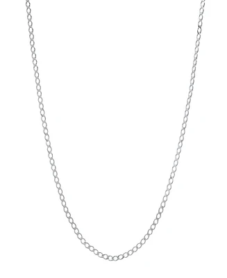 Steeltime Unisex Sterling Silver Cuban Flat Necklace
