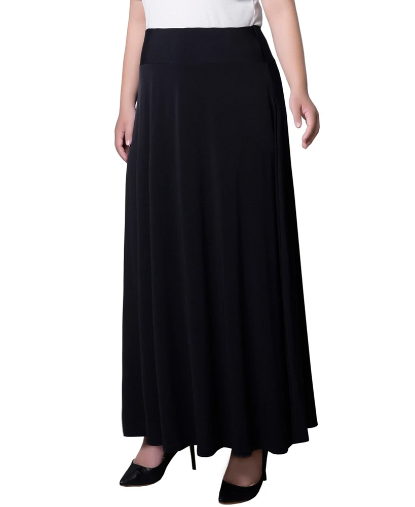 Ny Collection Plus Wide Yoked Maxi Skirt