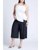 Eloquii Women's Asym Top With Hardware Detail
