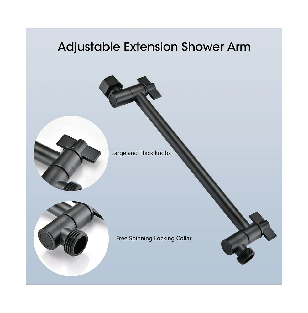 Rainsken Shower Head, 10 Inch High Pressure Rainfall Shower Head/Handheld Shower Combo with 11 Inch Extension Arm