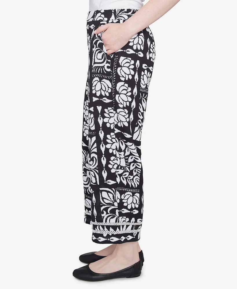 Ruby Rd. Petite Lotus Patchwork Crepe Capri Pants