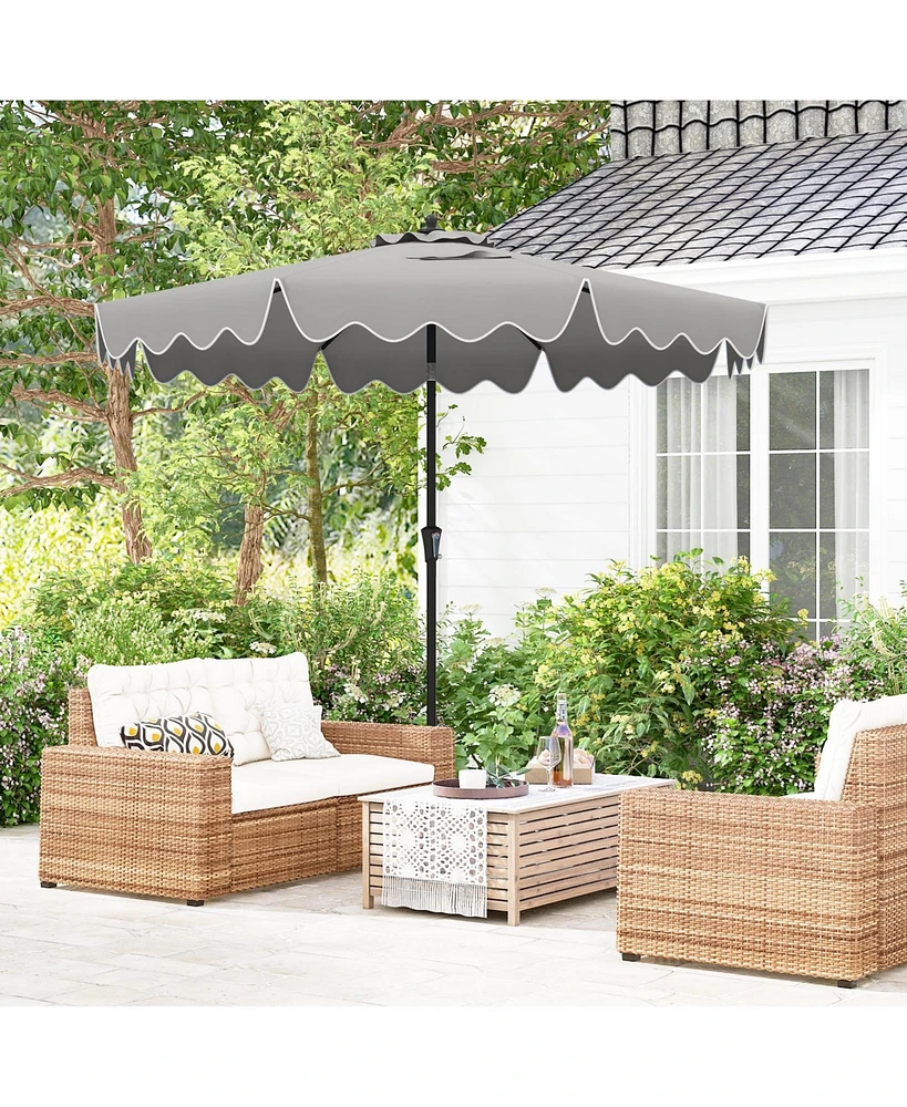 Patio Umbrella with Crank Handle and Push Button Tilt