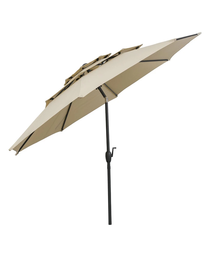 3-tier Vented Patio Umbrella with Push Button Tilt