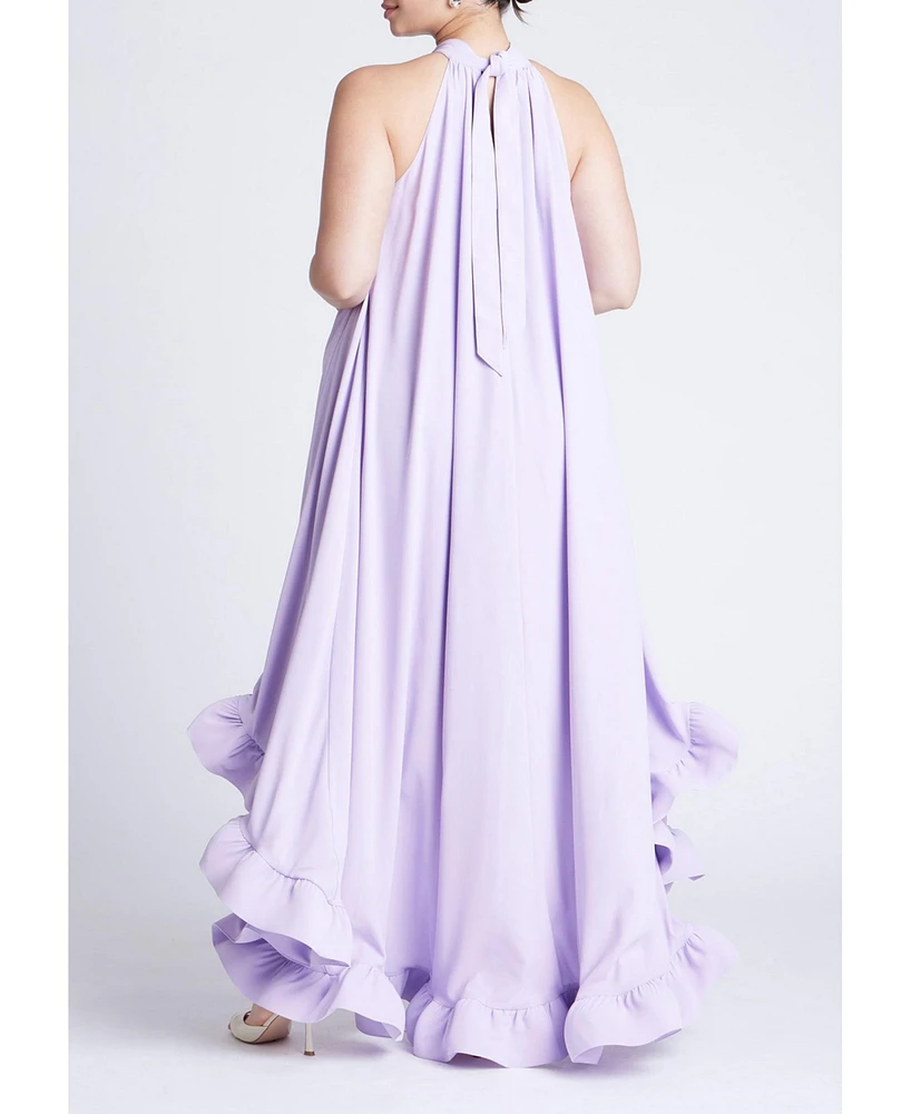 Eloquii Women's High Low Dramatic Ruffle Detail Dress
