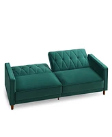 Gold Sparrow 77" Velvet Victoria Convertible Sofa Bed, Created for Macy's