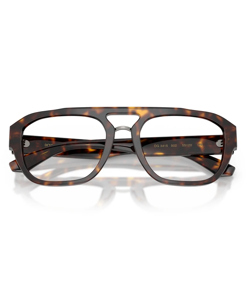 Dolce&Gabbana Men's Pilot Eyeglasses, DG3415