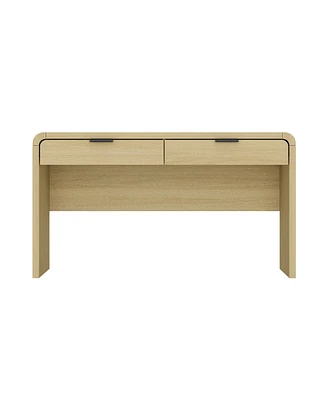 Manhattan Comfort 54" Medium Density Fiberboard Grace Modern 2 Drawer Home Office Desk