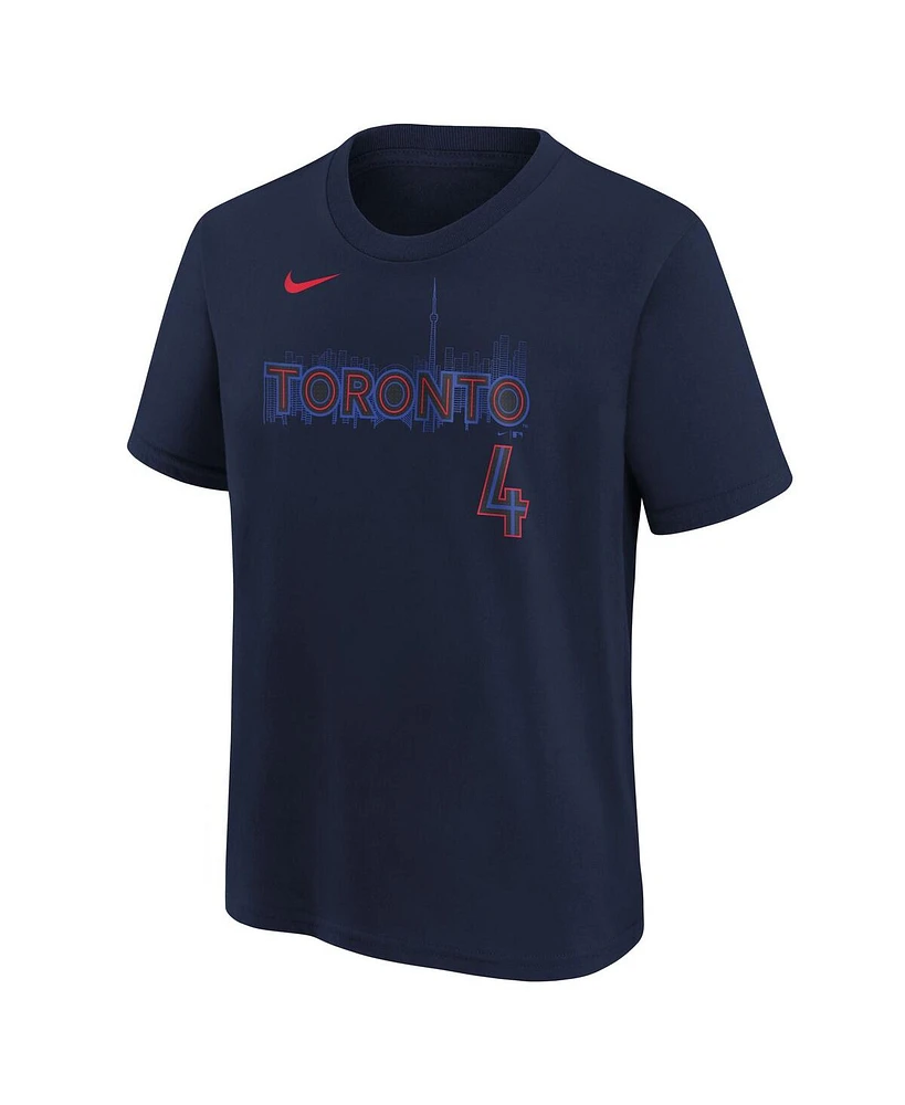 Nike Big Boys and Girls George Springer Navy Toronto Blue Jays Fuse City Connect Name Number T-Shirt