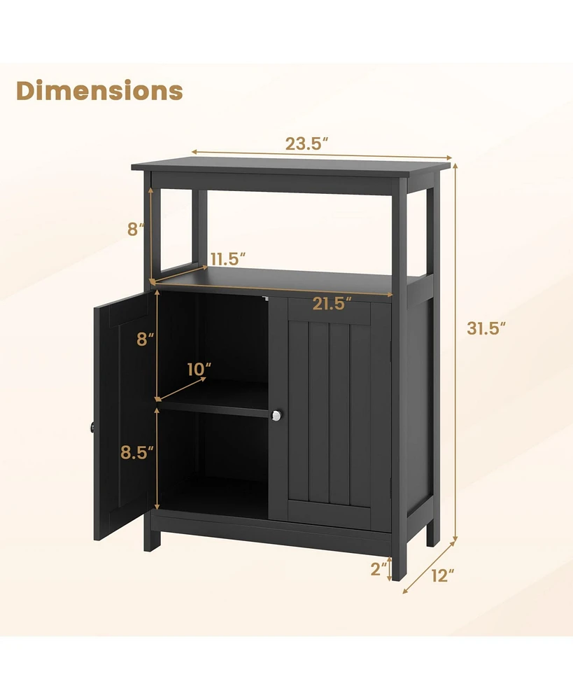 Slickblue Bathroom Floor Cabinet Freestanding Storage Organizer with Open Compartment