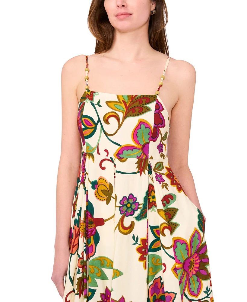 Msk Women's Sleeveless Square-Neck Maxi Dress