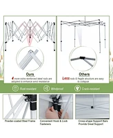 2-Tier 10 x 10 Feet Pop-up Canopy Tent with Wheeled Carry Bag