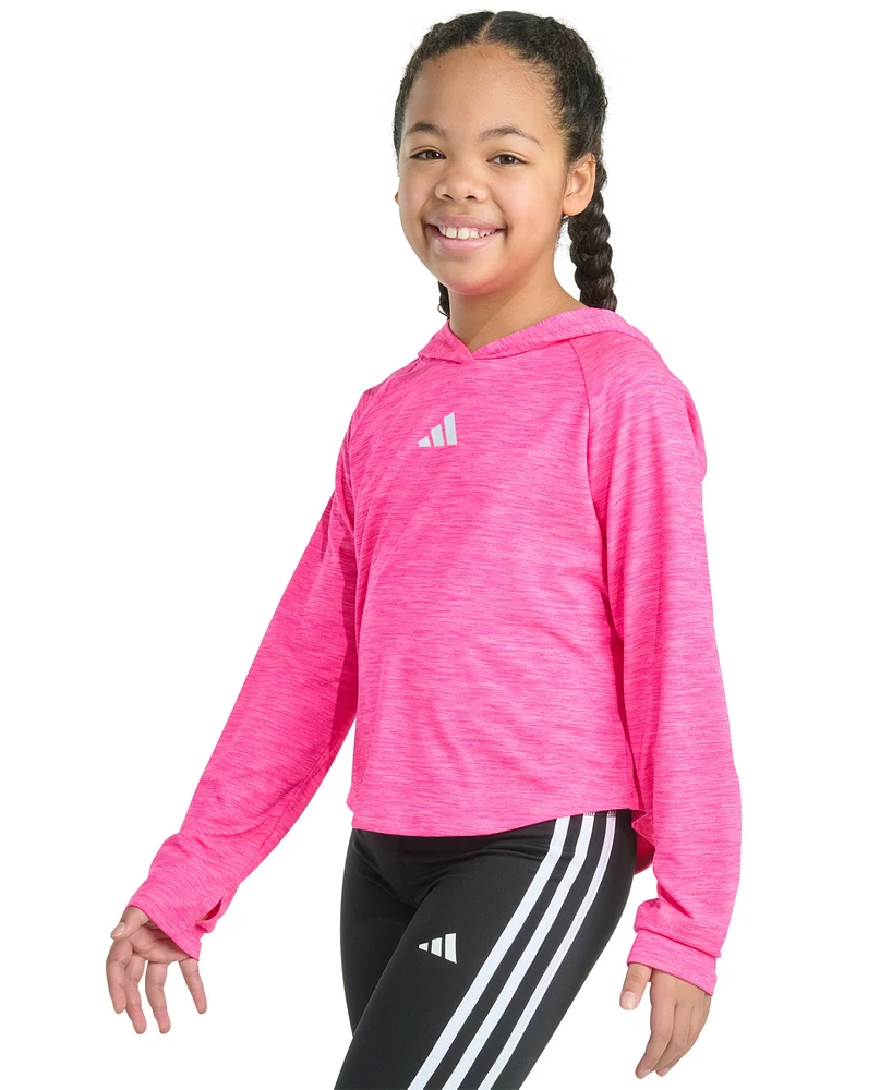 adidas Big Girls Long-Sleeve Hooded Melange Top