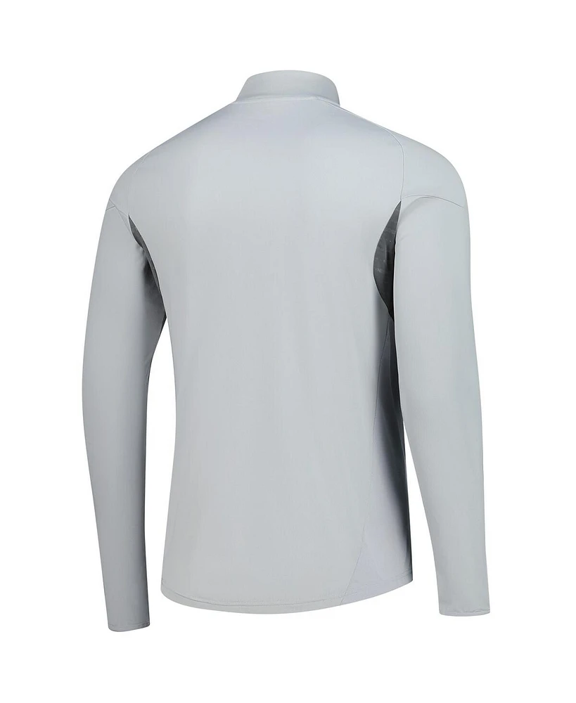 Adidas Men's Silver New England Revolution 2025 Aeroready Quarter-Zip Long Sleeve Training Sweatshirt