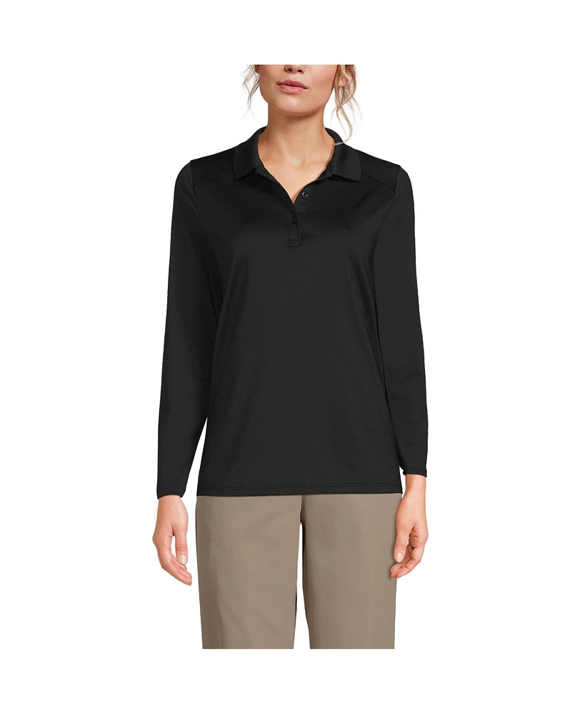 Lands' End Women's Long Sleeve Feminine Fit Rapid Dry Polo Shirt