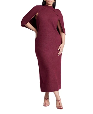 Eloquii Women's Sweater Cape Dress