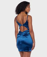 B Darlin Juniors' Sweetheart Satin Bodycon Dress