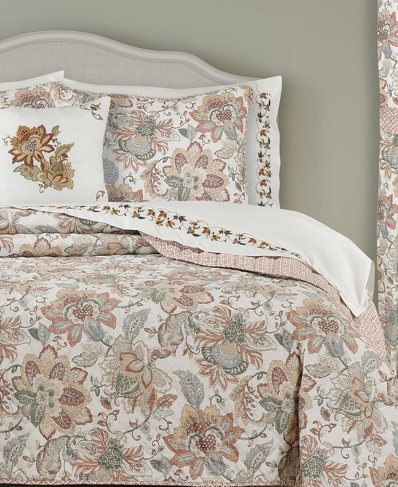 Royal Court Janessa Jacobean 3-Pc. Quilt Set, King/California King