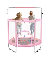 Slickblue Trampoline for Kids Mini Toddler Trampoline with Net Indoor Outdoor