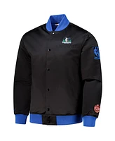 Mitchell & Ness Men's Black Minnesota Timberwolves Hardwood Classics Team Og 3.0 Lightweight Satin Full-Snap Jacket