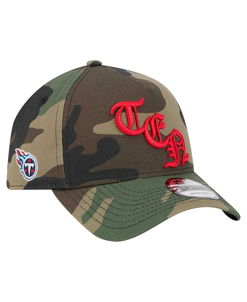 New Era Men's Camo Tennessee Titans Mystic Camo A-Frame 9FORTY Adjustable Hat