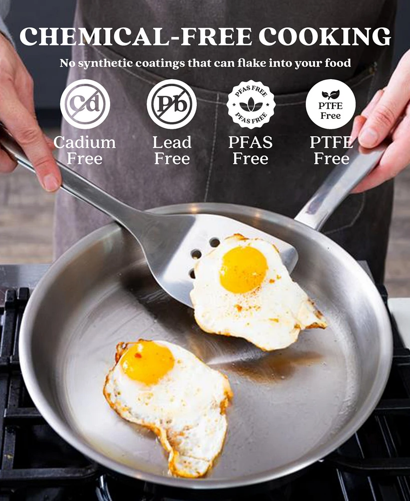 Alva Maestro 3pc Stainless Steel Cookware Set - Non-Toxic, Oven & Dishwasher Safe